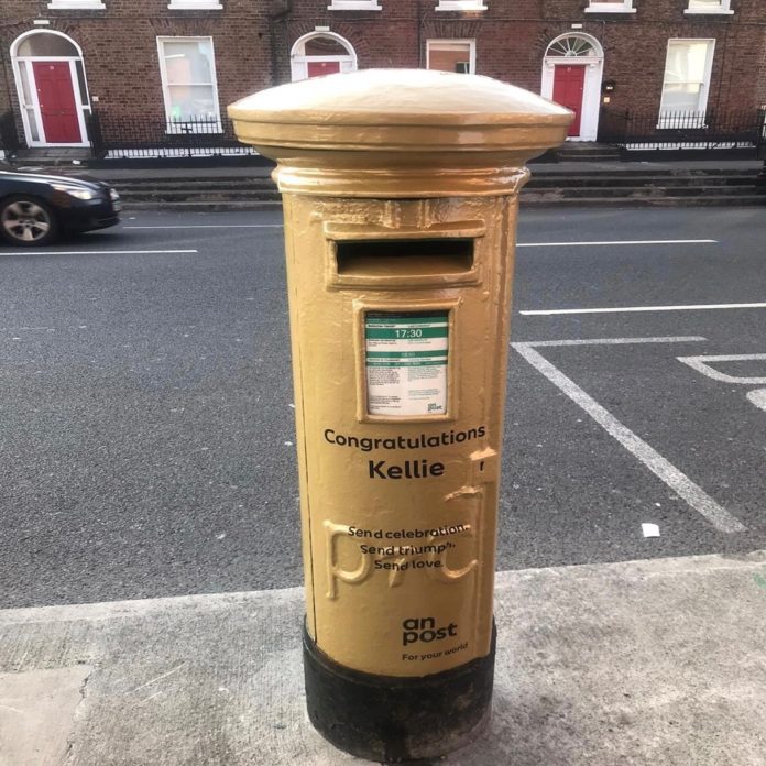 Dublin Post Box Goes Gold For Kellie